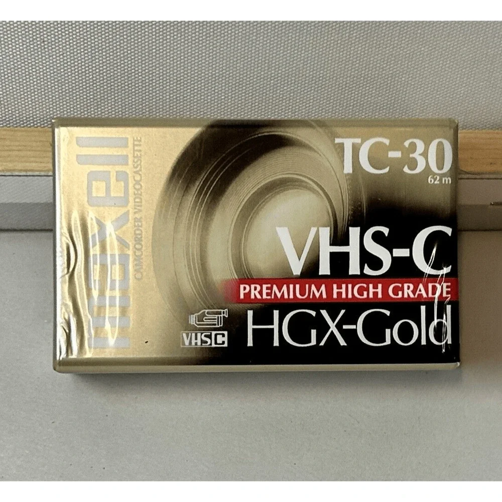 Maxell VHS-C TC-30 HGX-Gold Camcorder Blank Tape Premium High Grade New Sealed